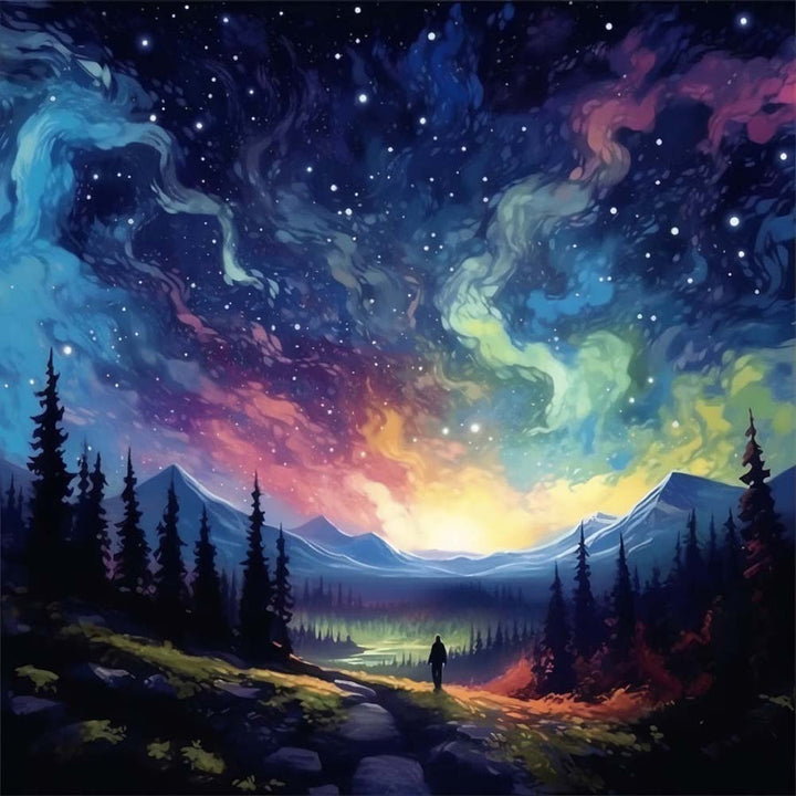 Dreamy Night Sky Forest Cross Stitch Kits