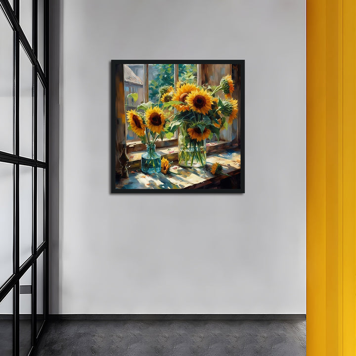 Two Vases of Sunflowers on the Windowsill Cross Stitch Kits