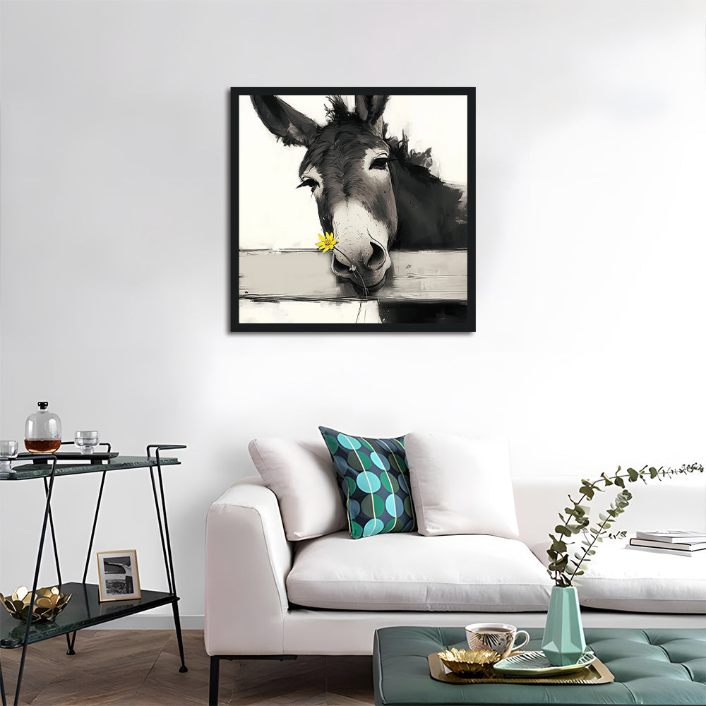 Donkey and Little Yellow Flower Cross Stitch Kits