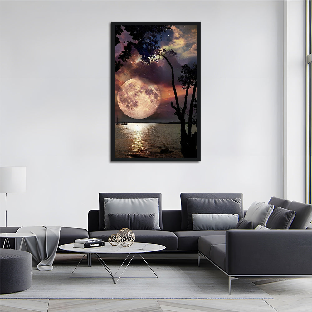 Full Moon Over the Lake Cross Stitch Kits