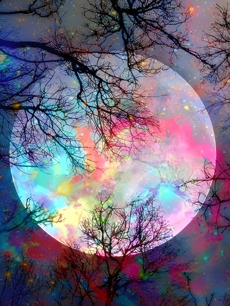 Colorful Moon Night Cross Stitch Kits