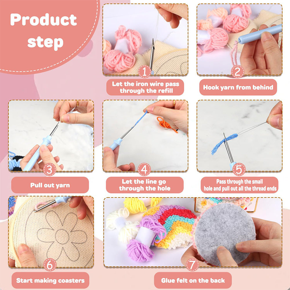 Punch Needle Coaster Step
