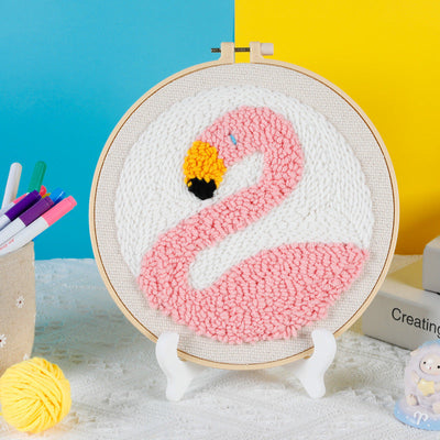 Pink Flamingo Punch Needle Embroidery Kits ANI016