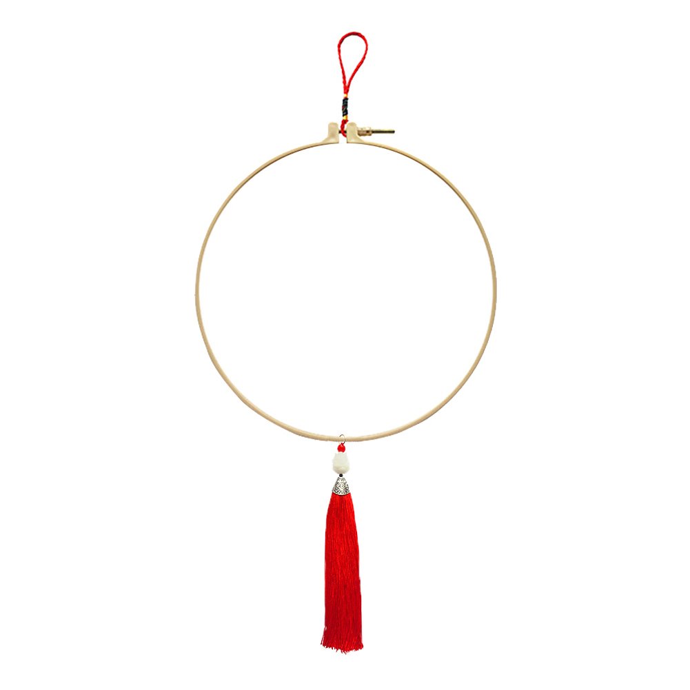 Round Chinese Tassels Lanyard Cross Stitch Picture Frame Kit Sewing Decor TOOL55