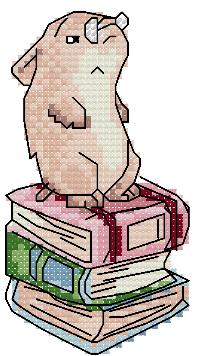 Knowledgeable Hamster Cross Stitch Needle Pocket