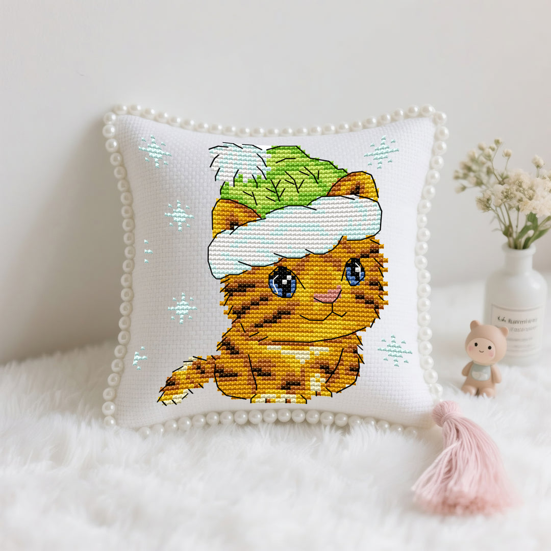 Christmas Little Tiger Cross Stitch Needle Pocket