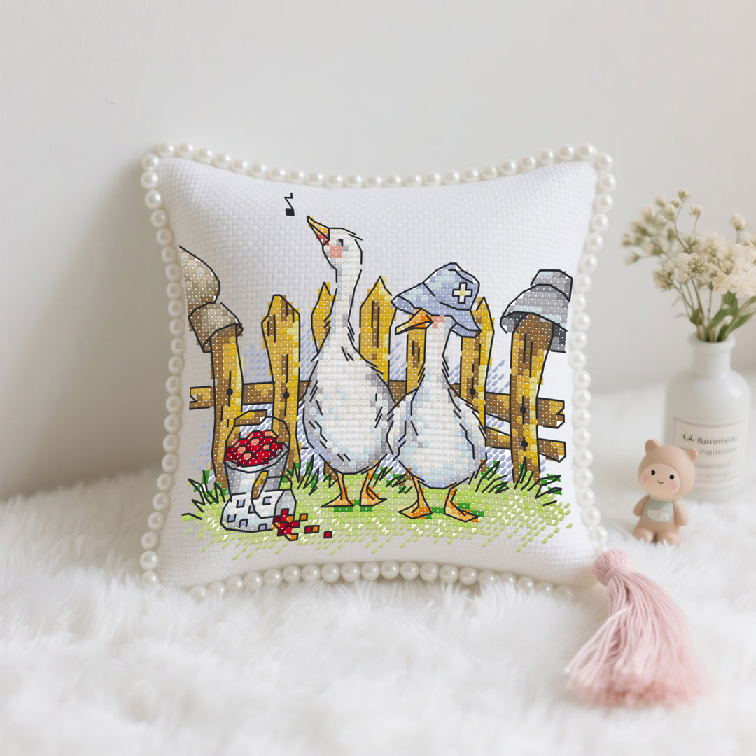 Singing Goose Cross Stitch Needle Pocket