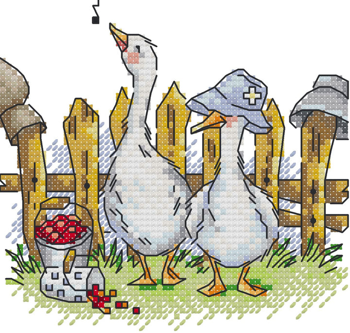 Singing Goose Cross Stitch Needle Pocket