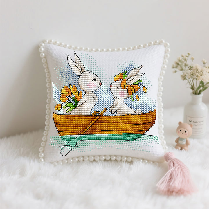 The Rabbit's Boating Cross Stitch Needle Pocket