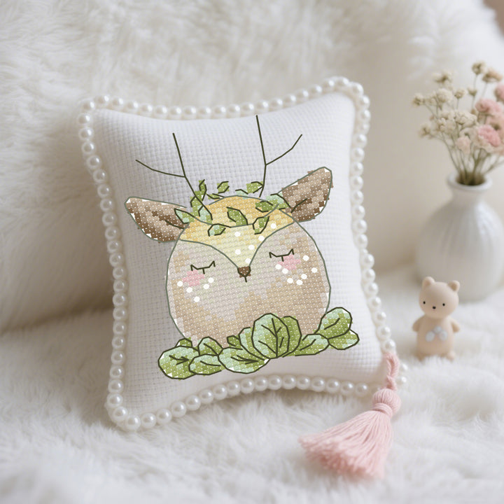 Easter Deer Eggs Cross Stitch Needle Pocket