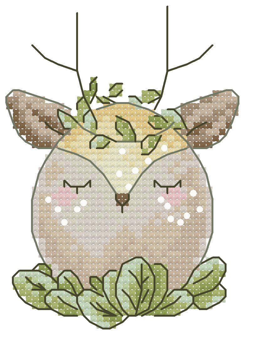 Easter Deer Eggs Cross Stitch Needle Pocket