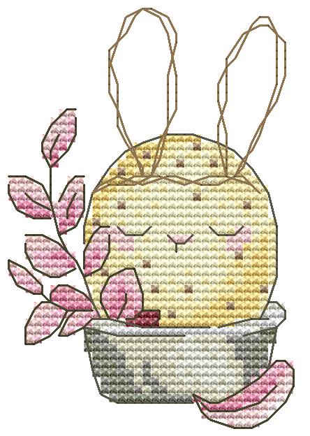 Easter Bunny Eggs Cross Stitch Needle Pocket