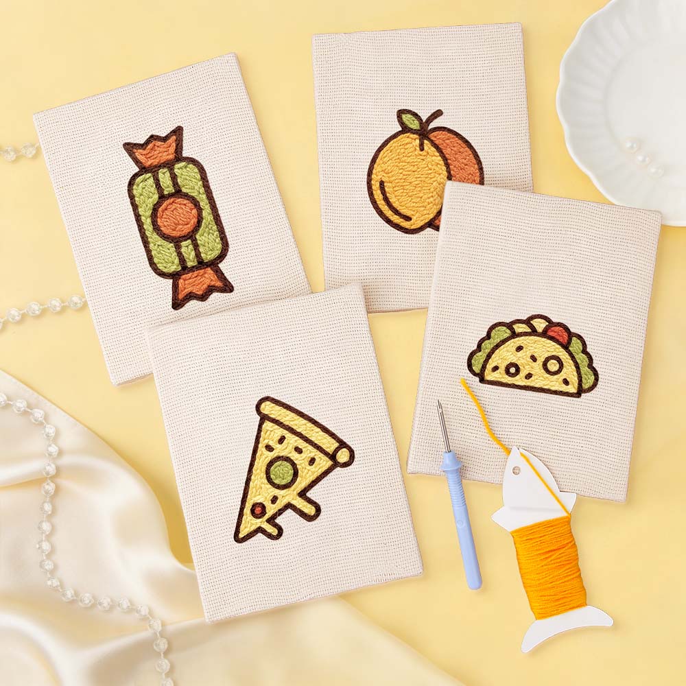 Candy and Fast Food Treats Mini Punch Needle Kit (4pcs)