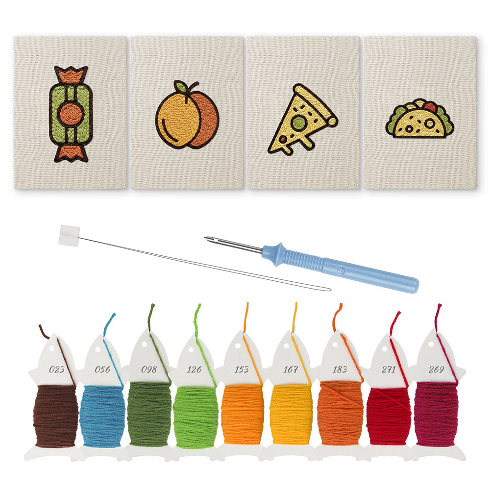 Candy and Fast Food Treats Mini Punch Needle Kit (4pcs)