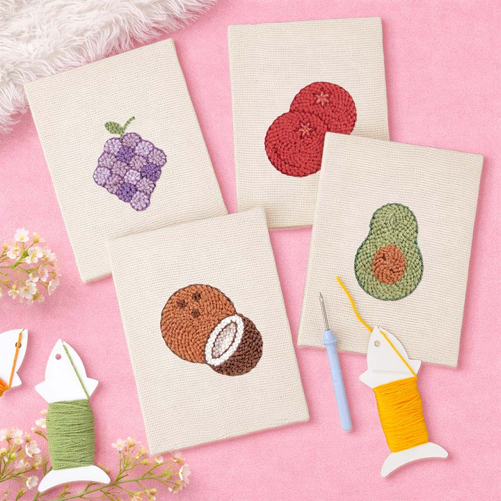 Cozy Tropical Fruit Mini Punch Needle Kit (4pcs)