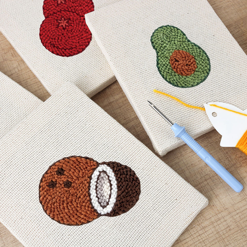 Cozy Tropical Fruit Mini Punch Needle Kit (4pcs)