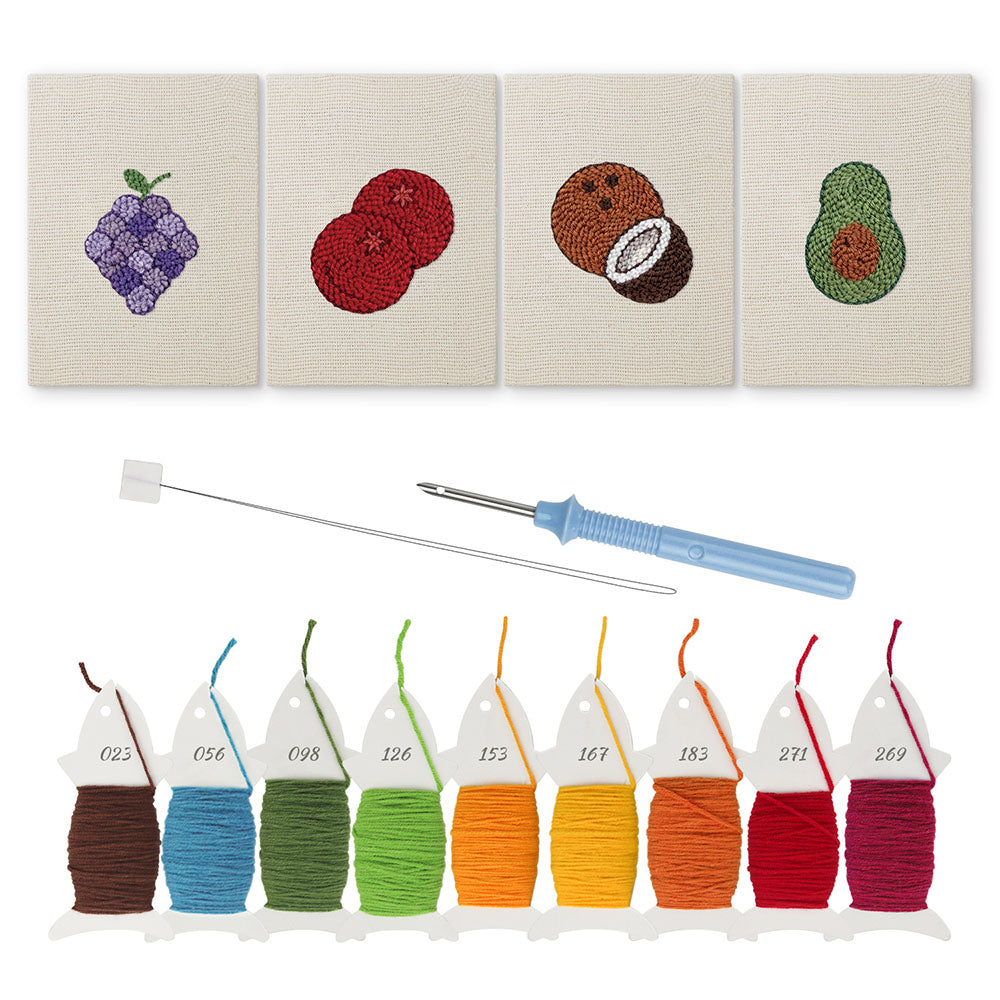 Cozy Tropical Fruit Mini Punch Needle Kit (4pcs)