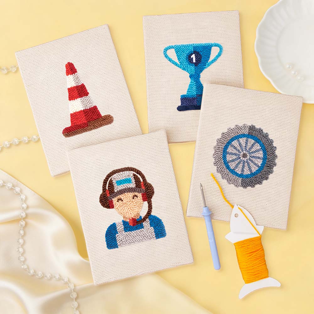 Champion Trophy and Gear Kit Mini Punch Needle Kit (4pcs)