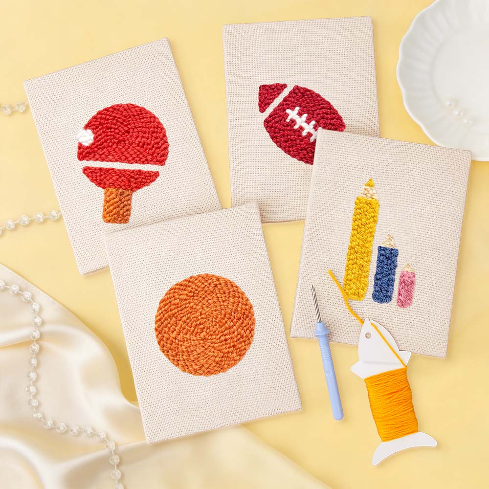 Ball Sports Mini Punch Needle Kit (4pcs)