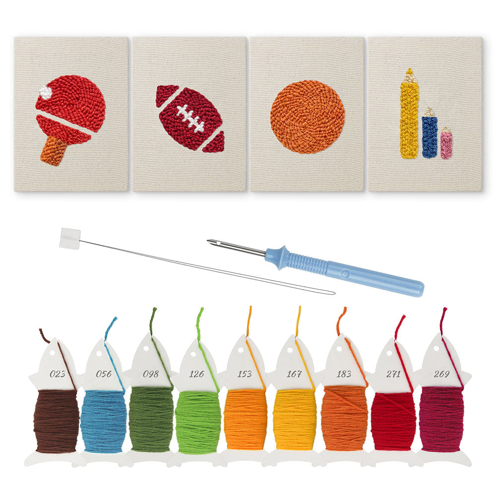 Ball Sports Mini Punch Needle Kit (4pcs)