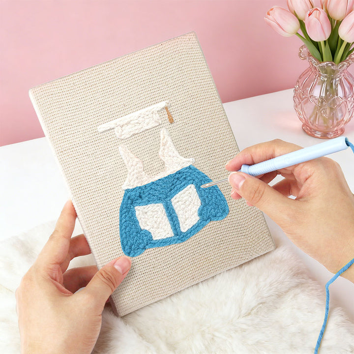 Grad Cap and Book Mini Punch Needle Kit (4pcs)