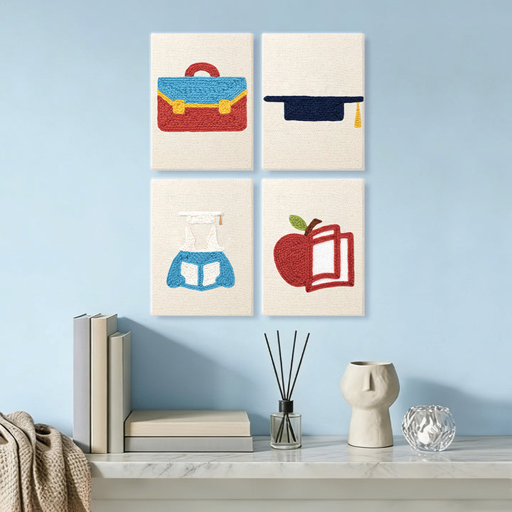 Grad Cap and Book Mini Punch Needle Kit (4pcs)