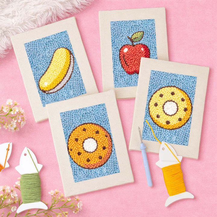 Fruit and Donut Mini Punch Needle Kit (4pcs)