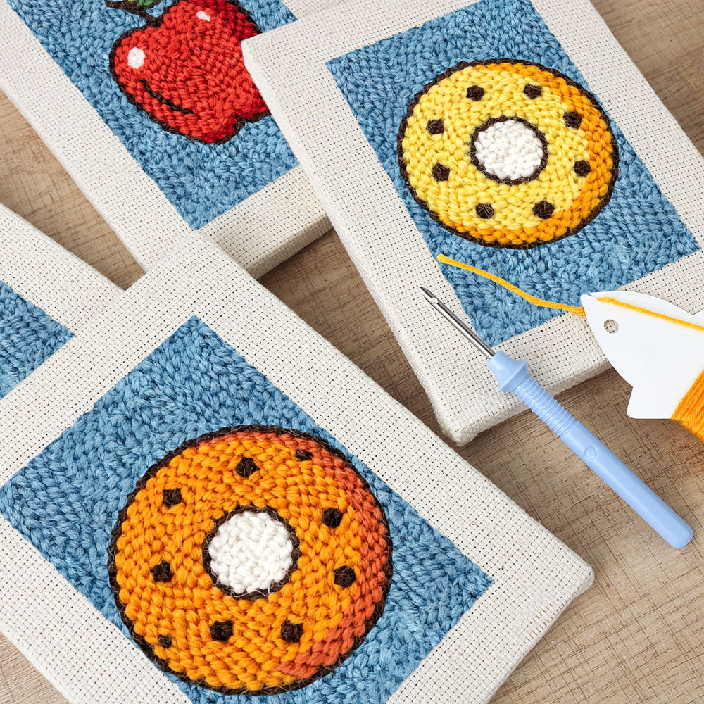 Fruit and Donut Mini Punch Needle Kit (4pcs)