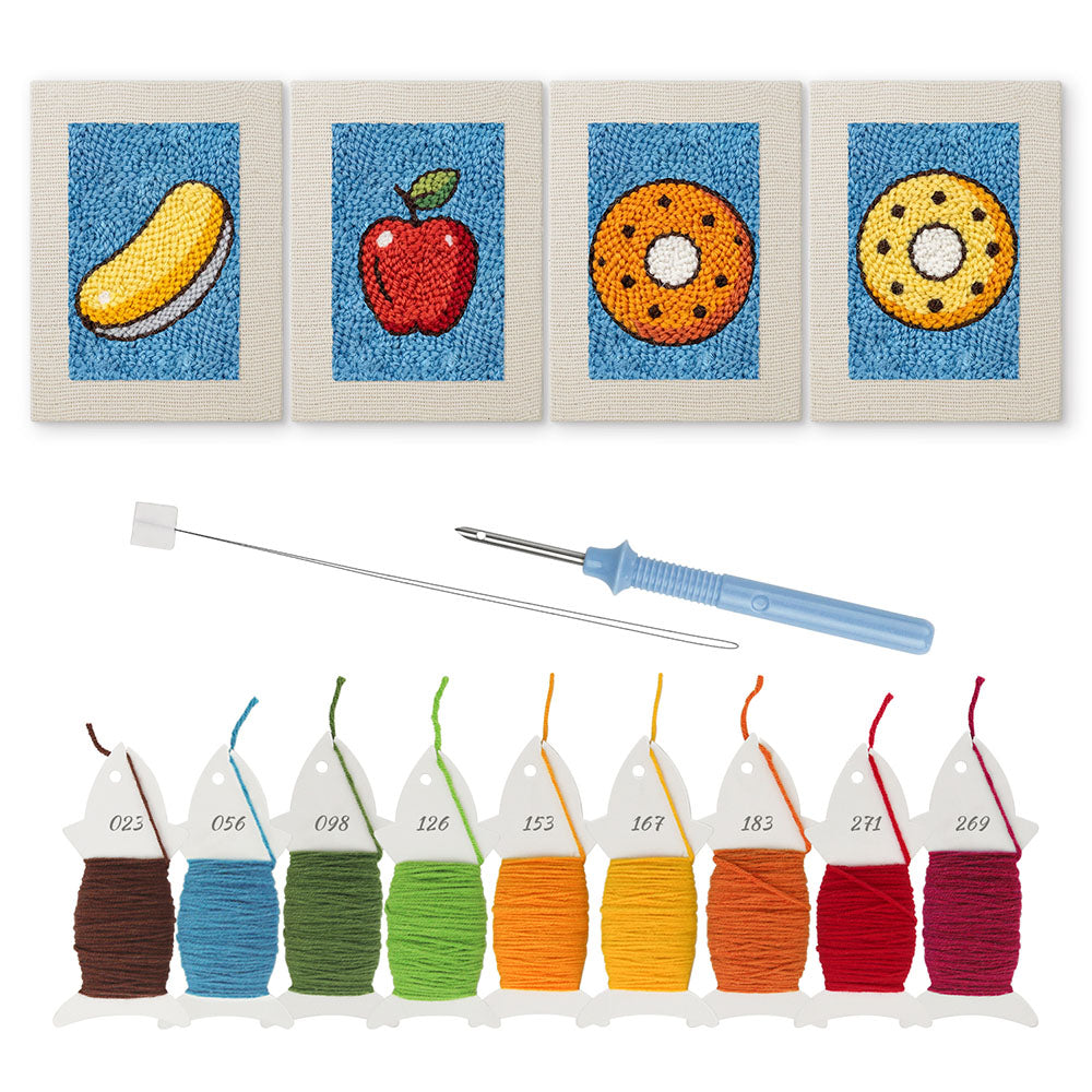 Fruit and Donut Mini Punch Needle Kit (4pcs)