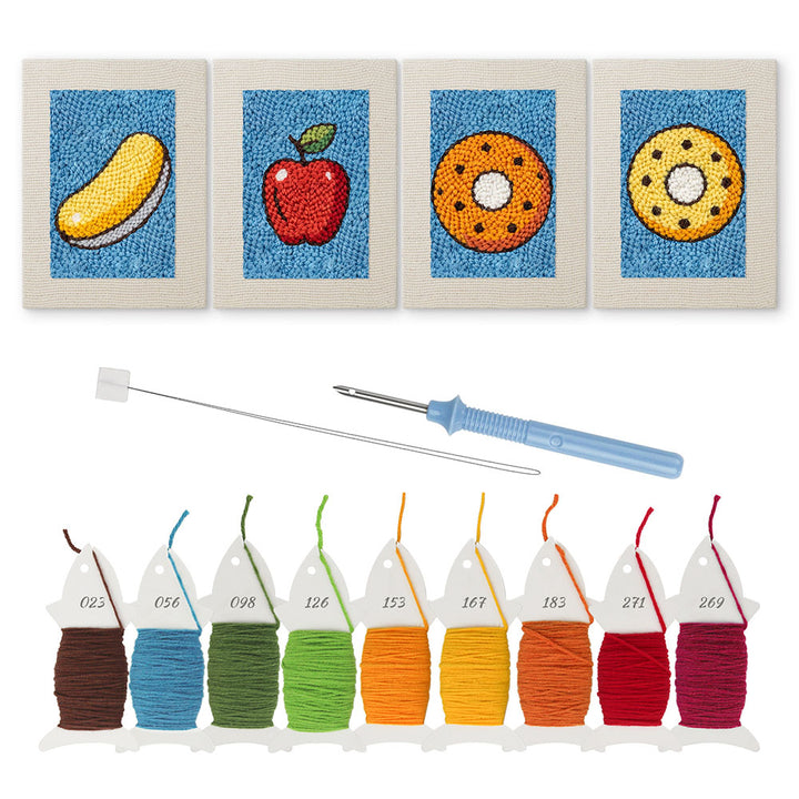Fruit and Donut Mini Punch Needle Kit (4pcs)