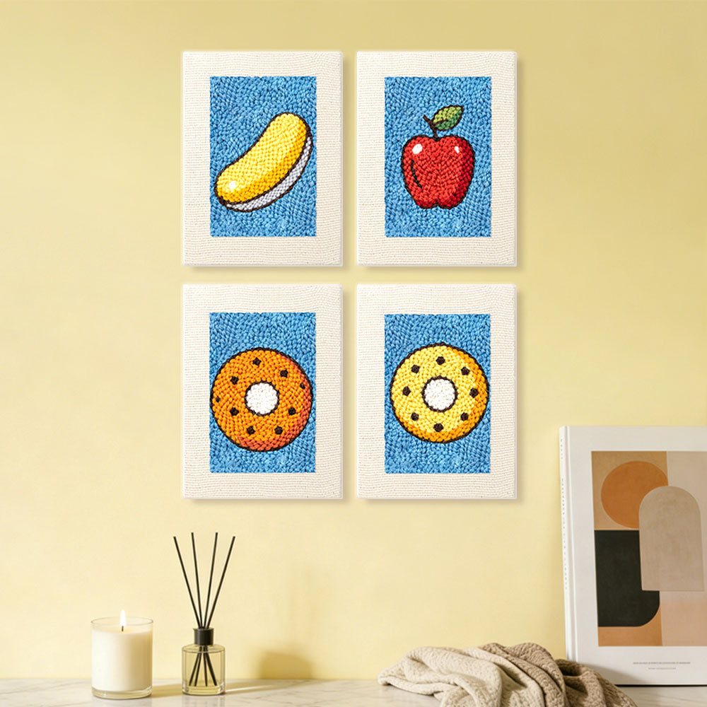 Fruit and Donut Mini Punch Needle Kit (4pcs)