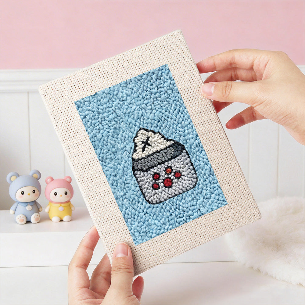 Apple and Beverage Mini Punch Needle Kit (4pcs)