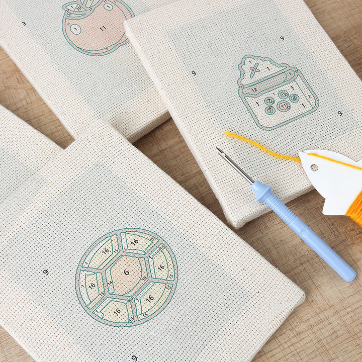 Apple and Beverage Mini Punch Needle Kit (4pcs)