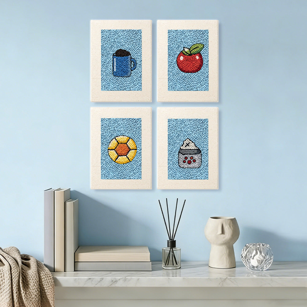 Apple and Beverage Mini Punch Needle Kit (4pcs)