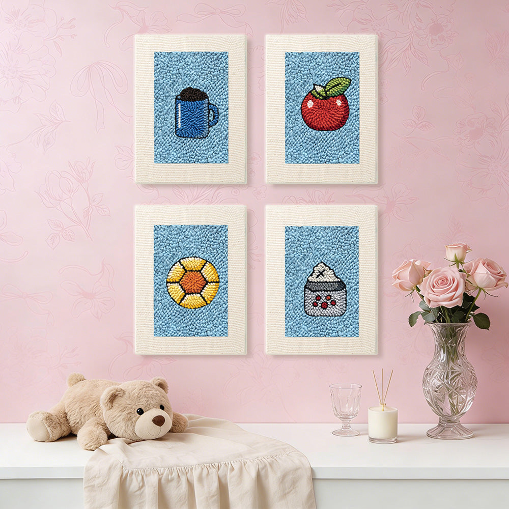 Apple and Beverage Mini Punch Needle Kit (4pcs)