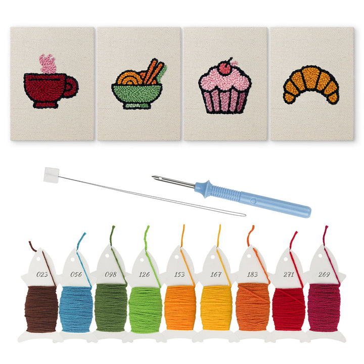 Brunch and Bakery Mini Punch Needle Kit (4pcs)