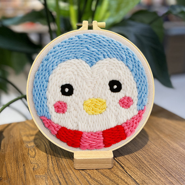 Little Blue Penguin Punch Needle Embroidery Kits