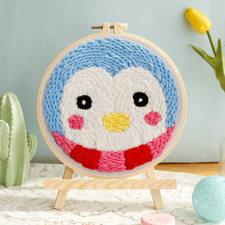 Little Blue Penguin Punch Needle Embroidery Kits