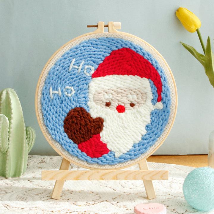 Greeting Santa Claus Punch Needle Embroidery Kits