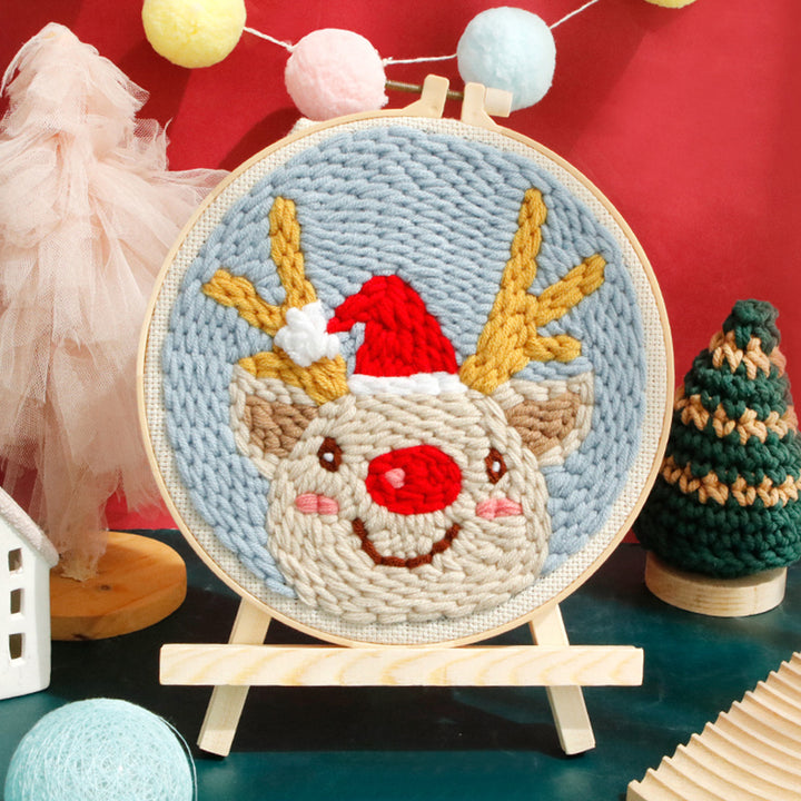 Christmas Reindeer  Punch Needle Embroidery Kits