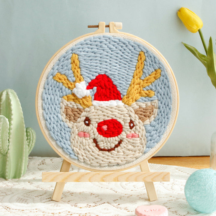 Christmas Reindeer  Punch Needle Embroidery Kits