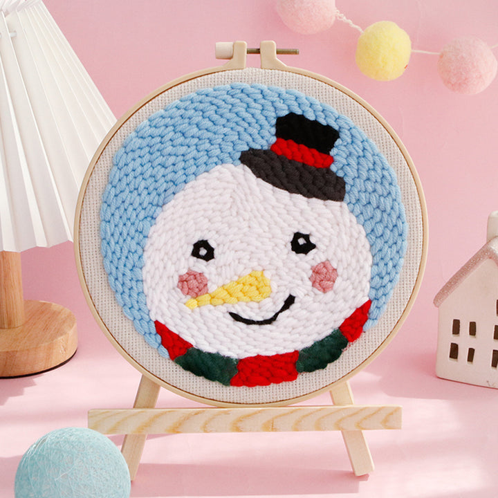 Christmas Snowman Punch Needle Embroidery Kits