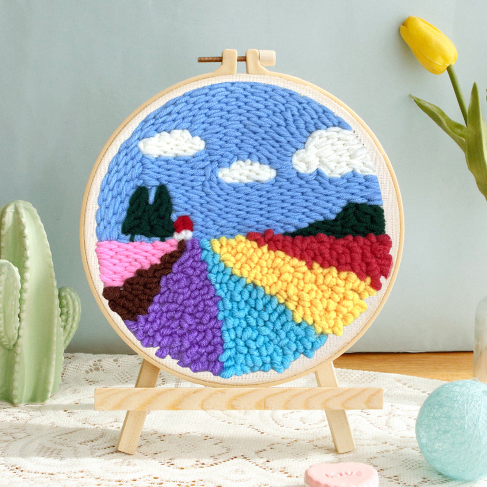 Colorful Field Punch Needle Embroidery Kits