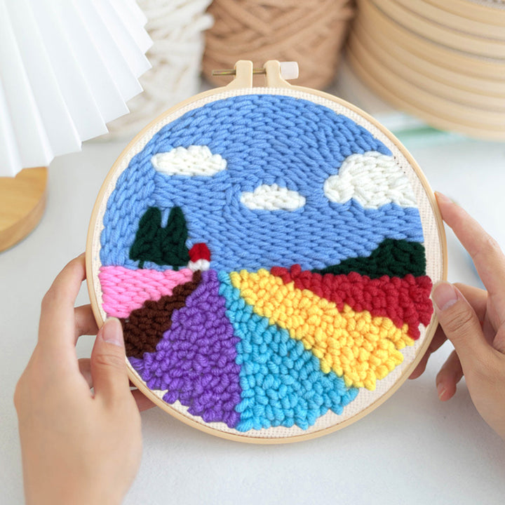 Colorful Field Punch Needle Embroidery Kits