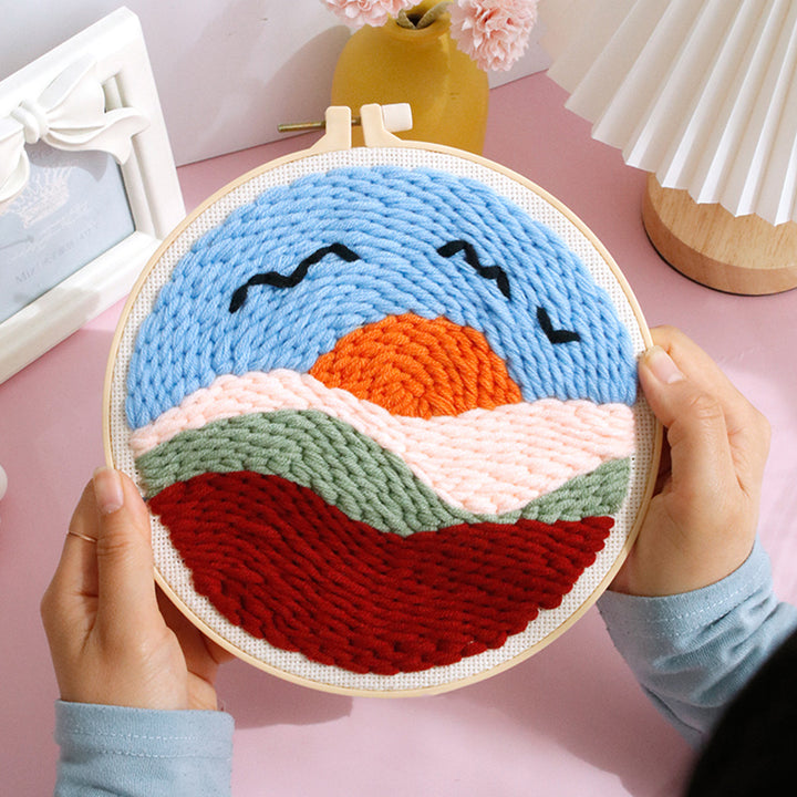 Distant Mountains Punch Needle Embroidery Kits