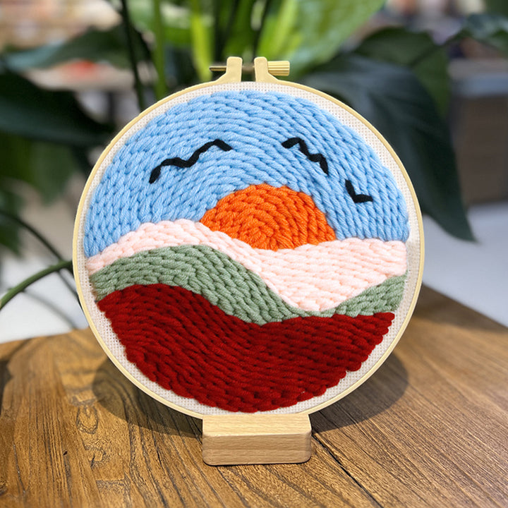 Distant Mountains Punch Needle Embroidery Kits