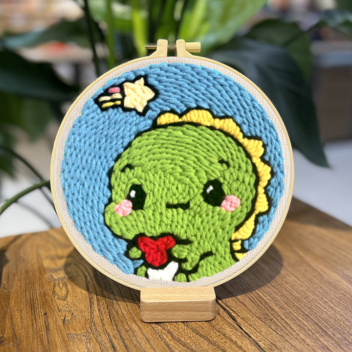 Cute Little Dinosaur Punch Needle Embroidery Kits