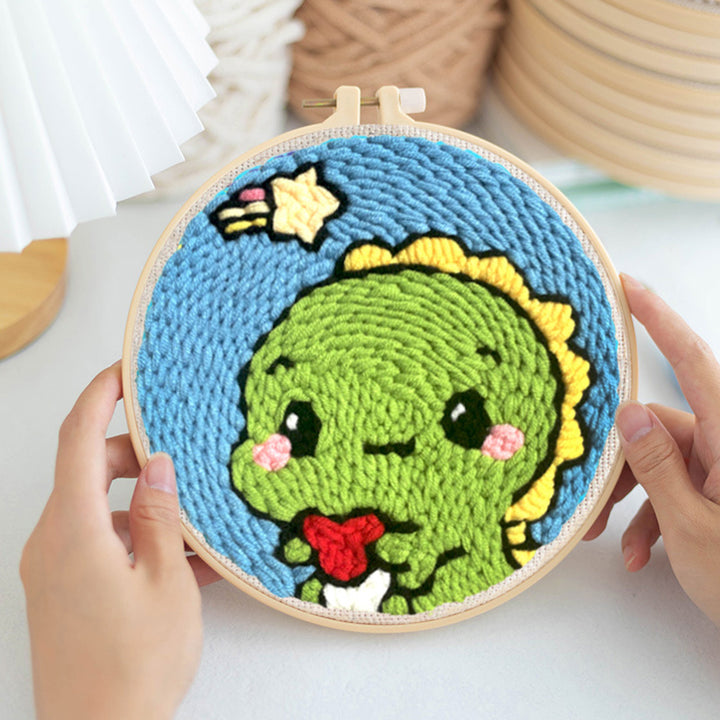 Cute Little Dinosaur Punch Needle Embroidery Kits