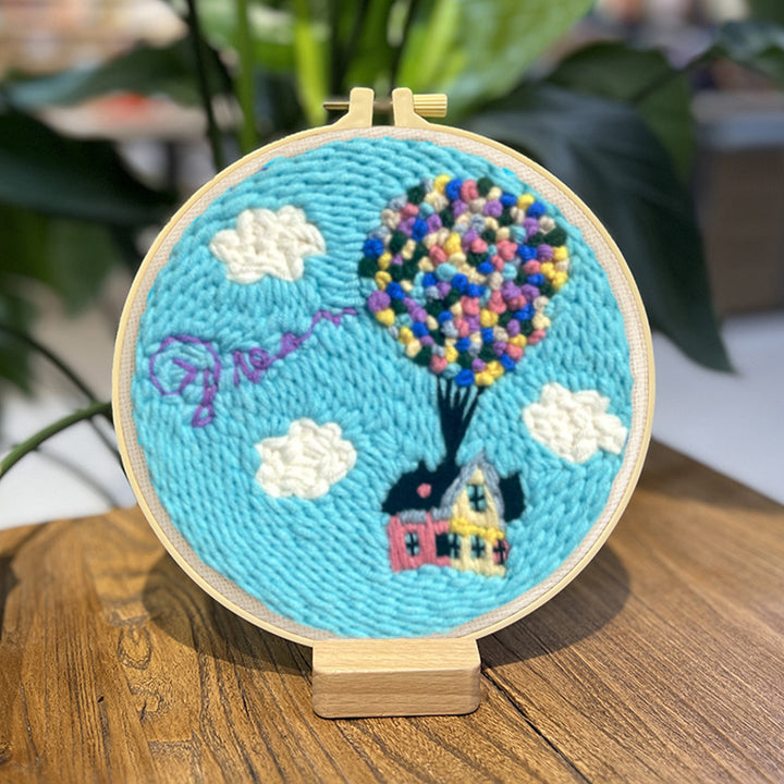 Flying House Punch Needle Embroidery Kits