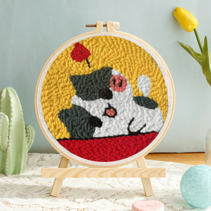 Lovely Kitty Punch Needle Embroidery Kits